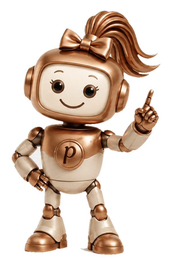 Penny, your AI email assistant — a friendly copper-and-cream robot